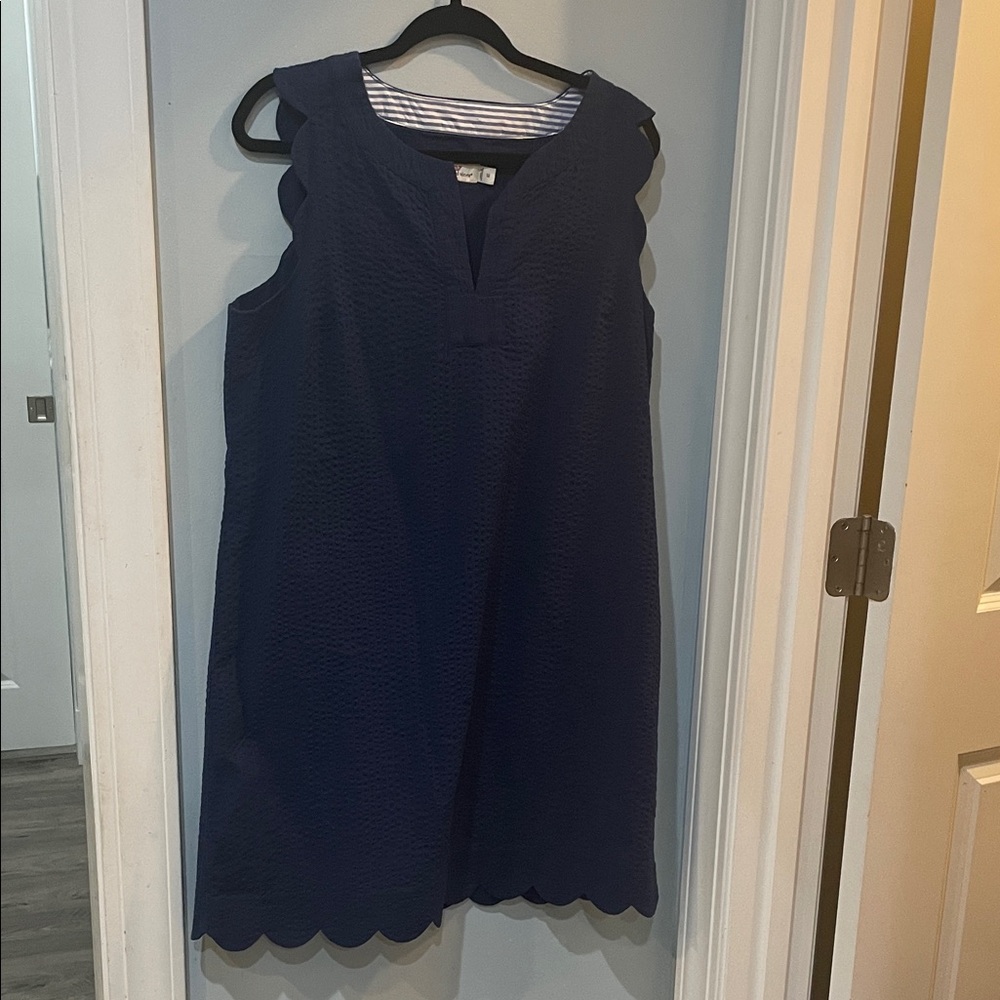 Vineyard Vines Navy Scallop Mini Dress